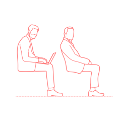 Humans Occupations Office Business People Sitting Side Male Sketch Style Svg Vector, Free Vectors File